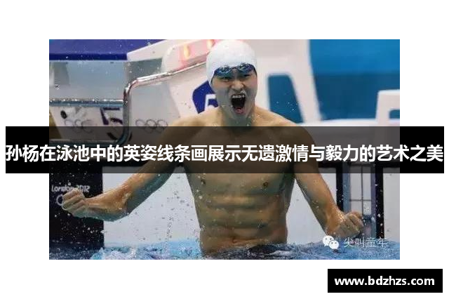 孙杨在泳池中的英姿线条画展示无遗激情与毅力的艺术之美